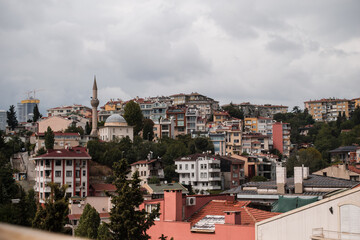 A cityscape view of the suburbs in the city of Istanbul, Turkey.
