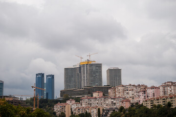 A cityscape view of the suburbs in the city of Istanbul, Turkey.