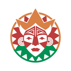 Mandala Featuring Andean Cultural Mask Design