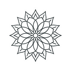 Floral Lace Minimalist Line Mandala Design