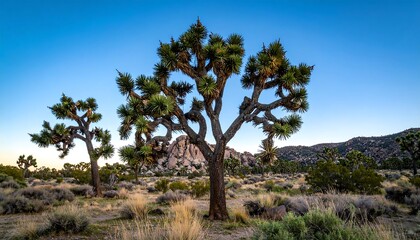 Obraz premium Desert landscape with Joshua trees (1)