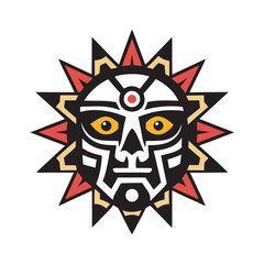 Aztec Warrior Tribal Mask Mandala