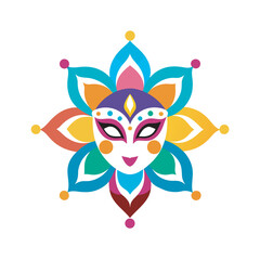 Venetian Masquerade Mask Mandala Artwork