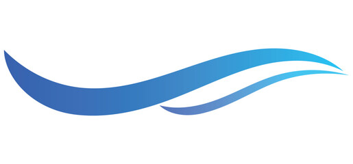 This image features flowing, stylized blue waves against a white background,With Ocean wave.