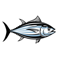 Obraz premium Stylized illustration of a tuna fish, showcasing its detailed anatomy and streamlined form.