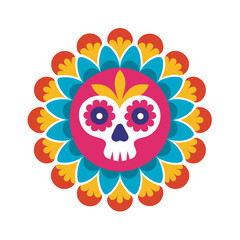 Mexican Sugar Skull Mask Mandala Art