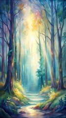 Obraz premium autumn forest in the morning