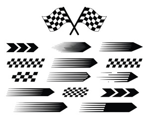Racing-inspired black and white design pack