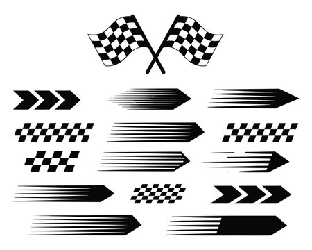Racing-inspired black and white design pack