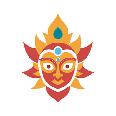 Himalayan Region Spiritual Mask Mandala Design