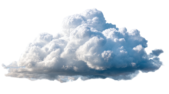 Large, fluffy cumulus cloud against black