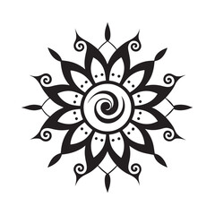 Elegant Spiral Minimalist Line Mandala