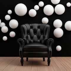 Futuristic Black Leather Chair