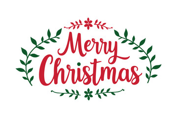 Elegant merry christmas greeting with festive wreath