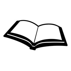 Open Book Silhouette Illustration Perfect for Education or Literature Themes