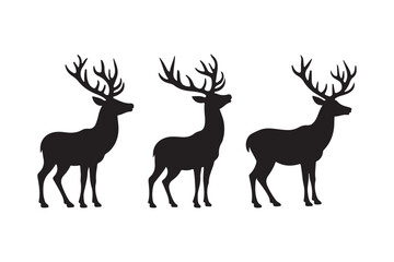 Three majestic deer silhouettes with antlers