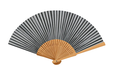 Gray paper hand fan, light wooden handle