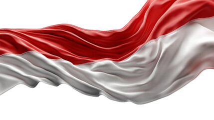 Indonesian national flag waving isolated on white background