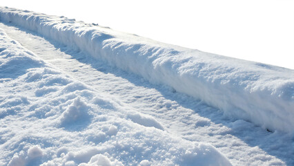 Snow strip isolated on white background PNG. AI GENERATED.