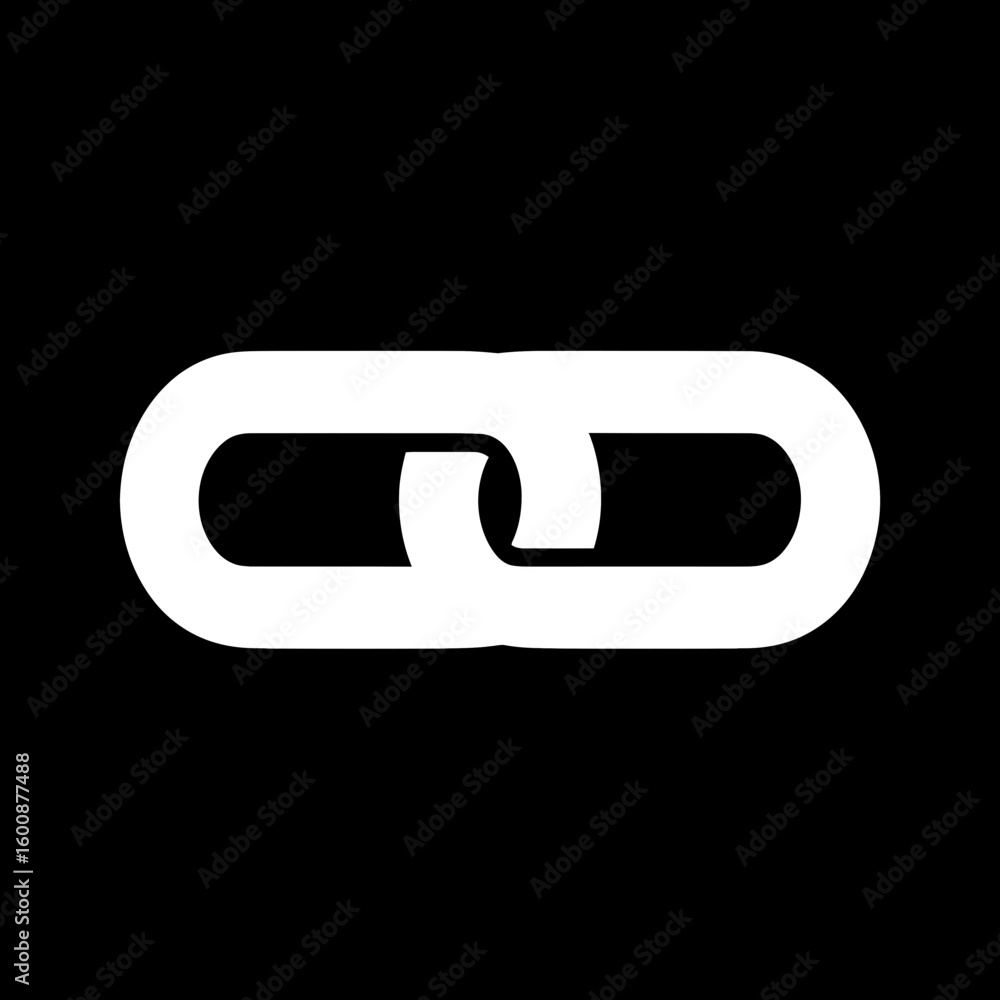 Poster interlocked chain depicts connection displaying strength isolated black background