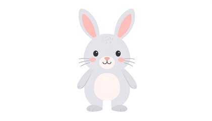 Obraz premium Cute gray rabbit illustration