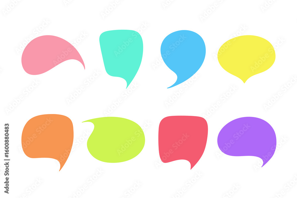Aufkleber a set of different colorful empty speech bubbles for text, message, dialog, vector, flat design. a c