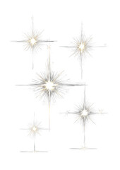 Obraz premium Four glowing stars, radiating light