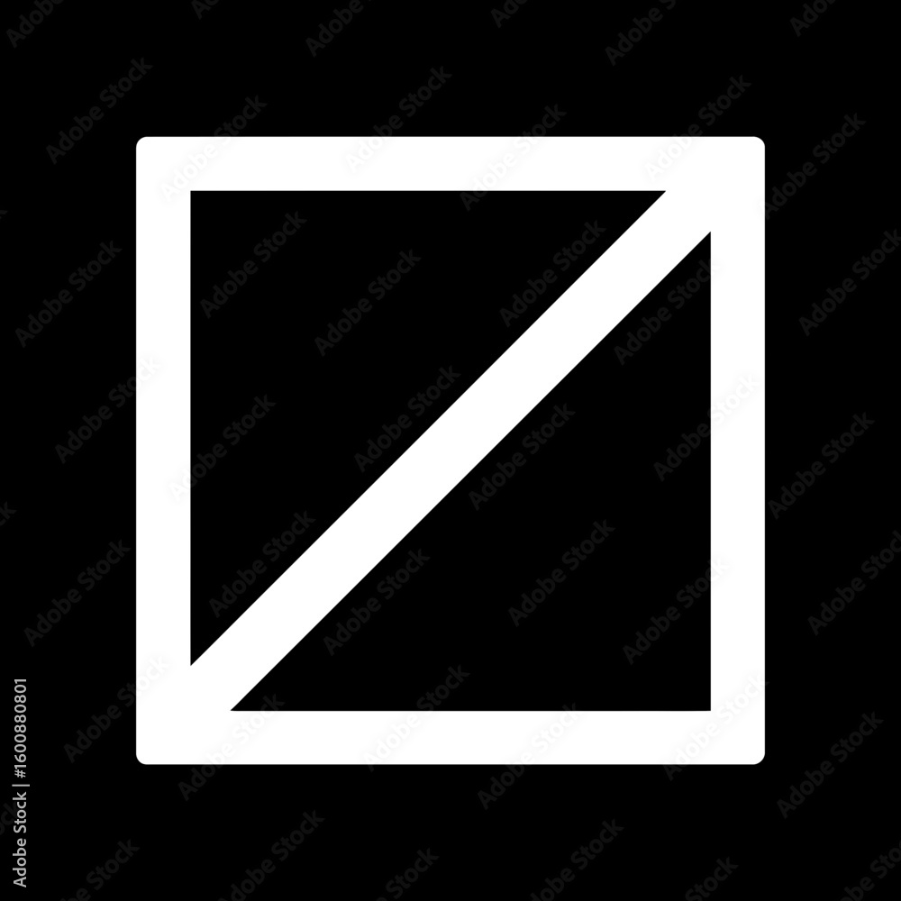 Aufkleber geometric square rejects diagonal line blocking access isolated black field graphic