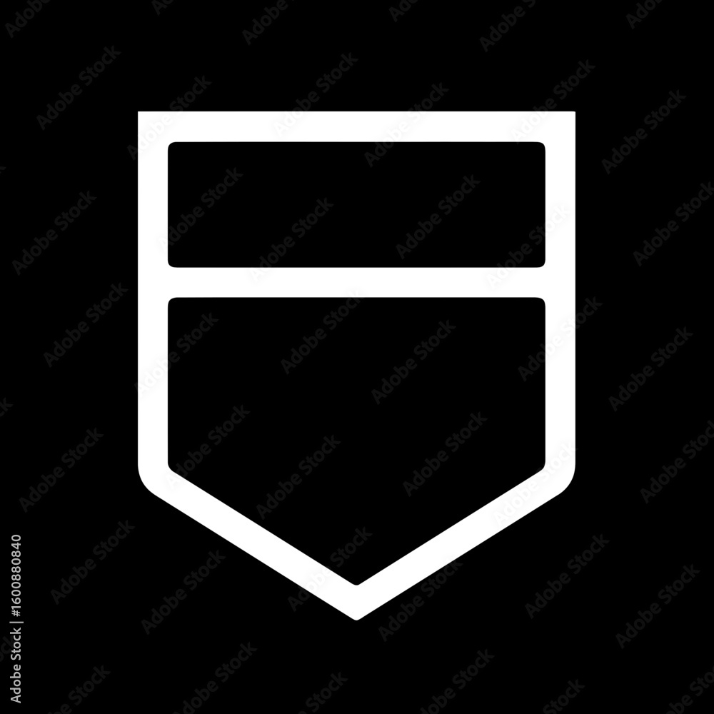 Aufkleber minimalist shield icon design displays abstract shape within dark background for simple artwork