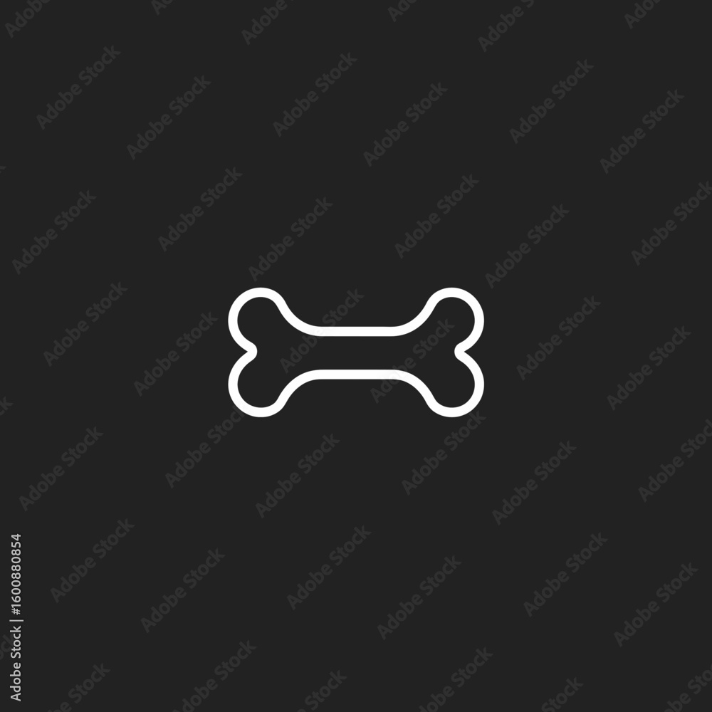 Poster white bone outline floats centered minimal black void background digital art