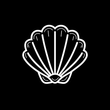 Stylized seashell depicts radial symmetry simple monochrome backdrop minimalist design element artistic rendering