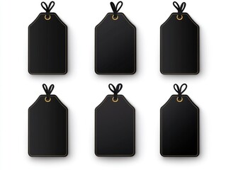 Set of six tags with handles