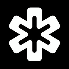 Fototapeta premium Emergency star symbol shines conveying assistance service on a dark background providing safety