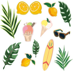 Summer vacation set, tropical vacation