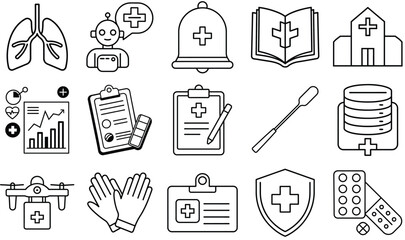 Set of Medical Line Icons Bundle


