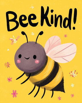 bee with text "bee kind"