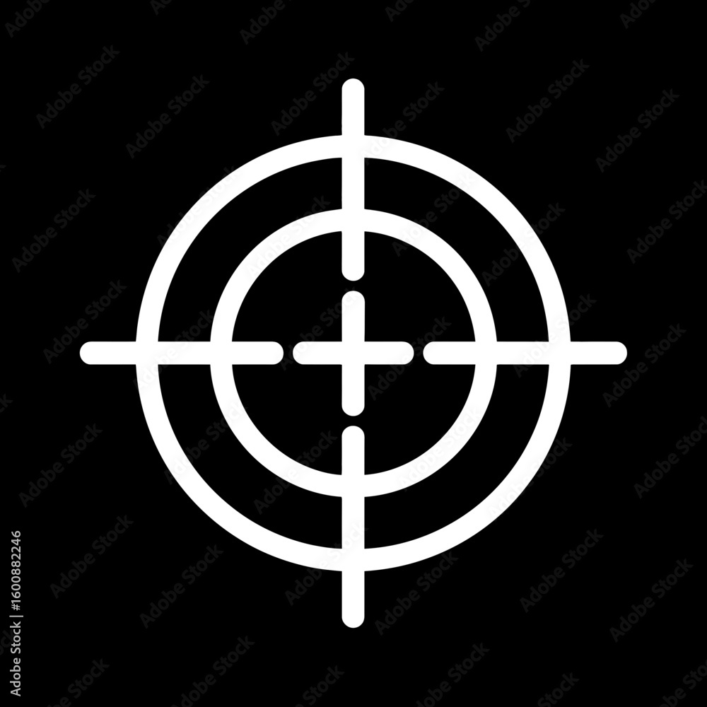 Poster white target symbol aligns precisely against black background creating emphasis
