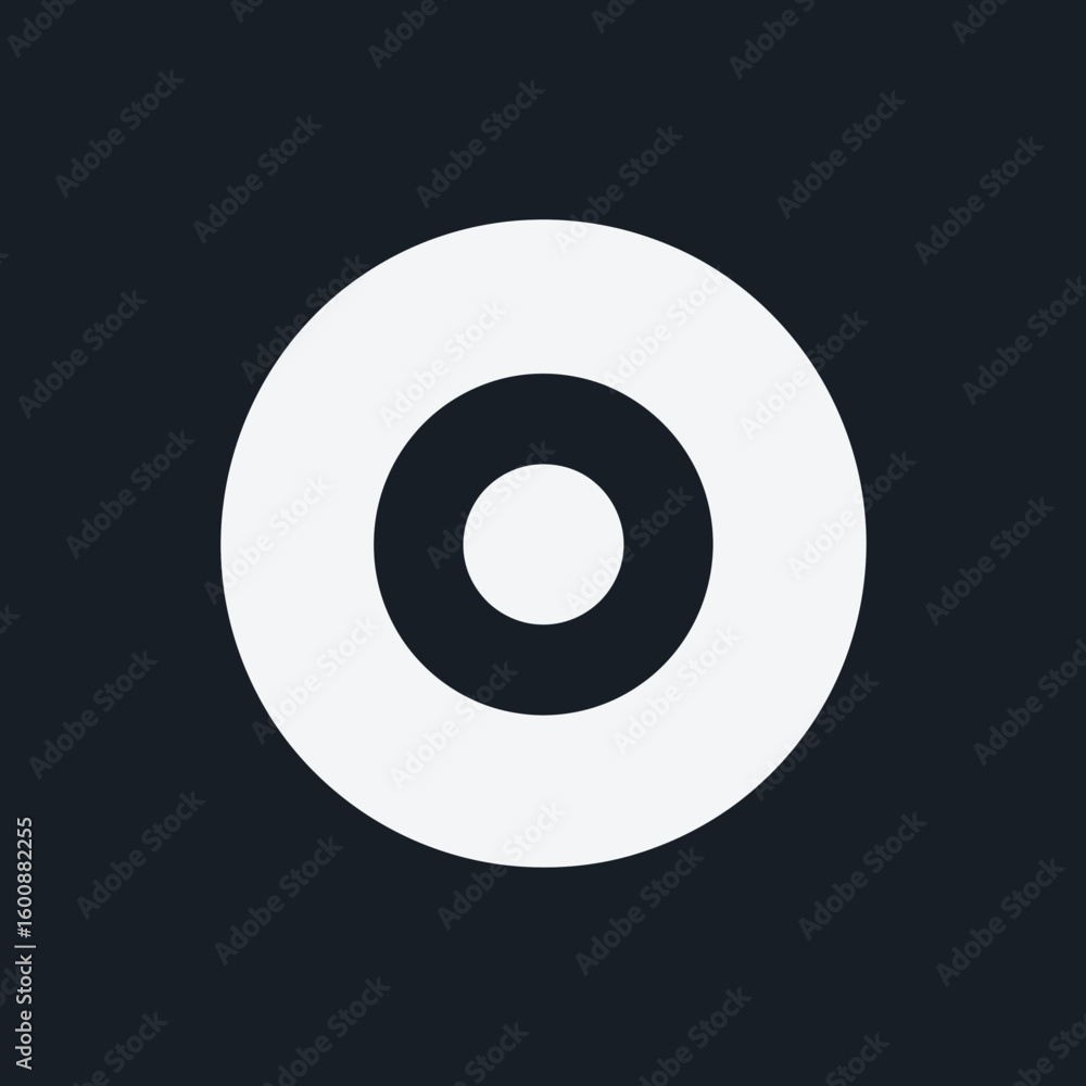 Poster circular design depicts concentric shapes centered against dark background for modern branding