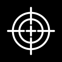 White target symbol aligns precisely against black background creating emphasis