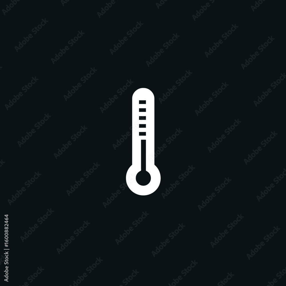 Poster white thermometer indicates level on black background temperature check minimal design gauge