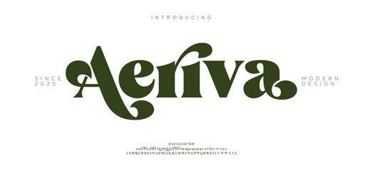 Aeriva Modern alphabet letters font logo. Typography luxury minimal lettering fonts decorative wedding vintage retro logos. vector illustration