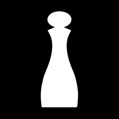 White pawn stands upright against black background displaying simplicity