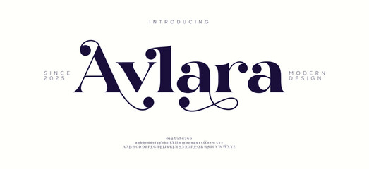 Avlara Minimal modern logo alphabet fonts. Typography minimalist urban sana serif digital fashion future creative logos fonts. vector illustration
