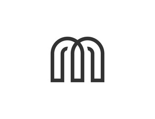 Abstract black and white letter m logo