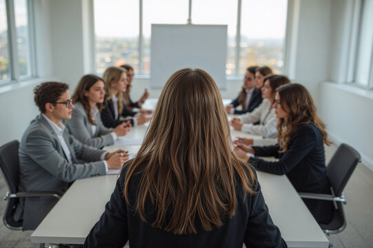 Business meeting with diverse professionals around a conference table