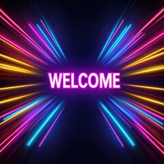 Welcome Colorful Lights Abstract Background