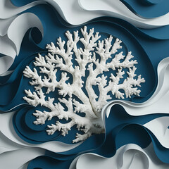 abstract blue background with flowers