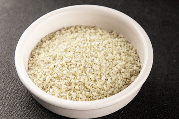 Food salt crystals sea food salt spices food additive gourmet food background on the table rustic food top view copy space