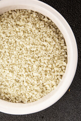 Food salt crystals sea food salt spices food additive gourmet food background on the table rustic food top view copy space