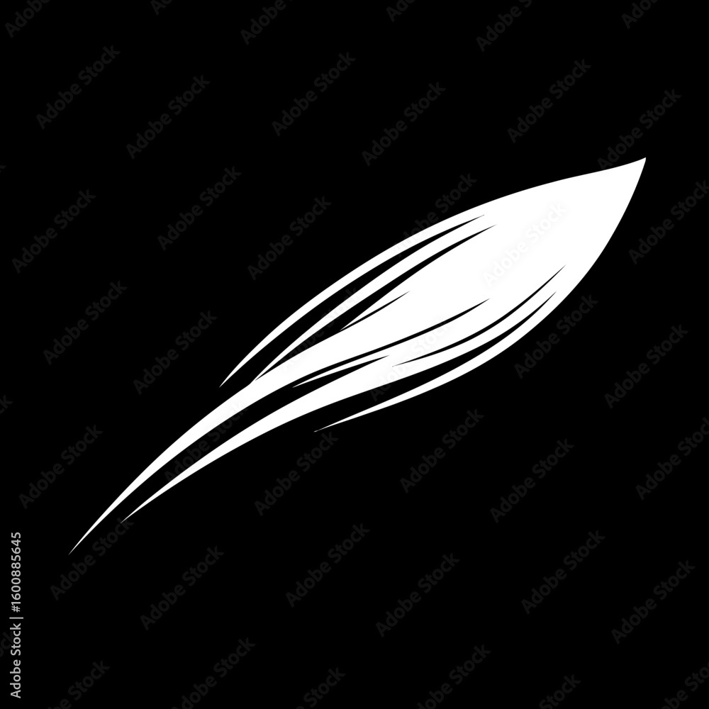 Poster abstract feather floats against dark background creating minimalist design